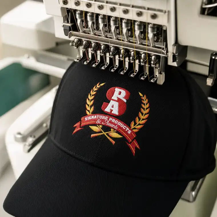 Embroidered branded apparel and uniforms