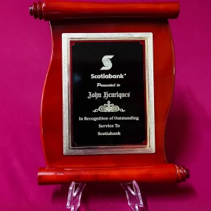 Rosewood Scroll Plaque Rosewood Scroll Plaque